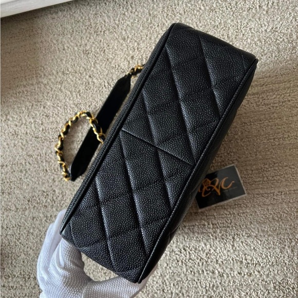 Chanel Black XL Timeless Caviar Square Shoulder Bag with Gold Chain - Picture 3 of 5